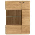 HIGHBOARD Eichefarben  99/141/38 cm  - Eichefarben/Transparent, Natur, Glas/Holz (99/141/38cm) - Linea Natura