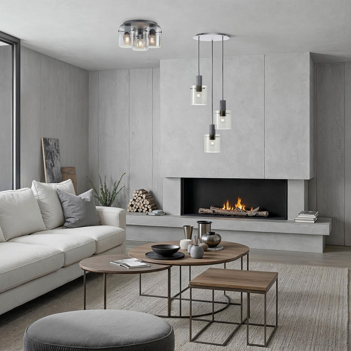 DECKENLEUCHTE  37/20 cm    - Anthrazit, LIFESTYLE, Glas/Metall (37/20cm) - Brilliant