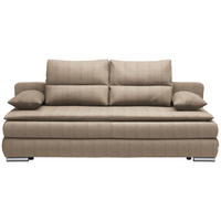 SCHLAFSOFA  mit Stoffauswahl, Schlafen auf Sitzhöhe, Rücken echt Webstoff Braun  - Silberfarben/Braun, KONVENTIONELL, Kunststoff/Textil (207/94/90cm) - Livetastic