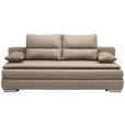 SCHLAFSOFA  in Webstoff Braun  - Silberfarben/Braun, KONVENTIONELL, Kunststoff/Textil (207/94/90cm) - Venda
