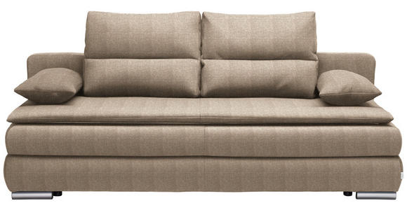 SCHLAFSOFA  in Webstoff Braun  - Silberfarben/Braun, KONVENTIONELL, Kunststoff/Textil (207/94/90cm) - Venda