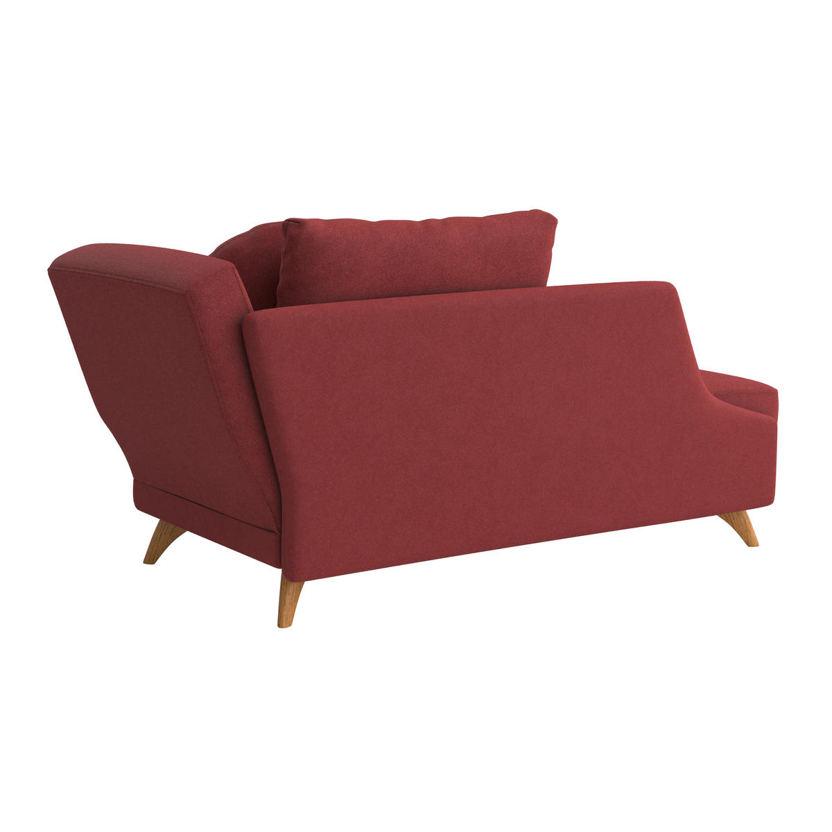 RÉCAMIERE in Flachgewebe Dunkelrot  - Eichefarben/Dunkelrot, Modern, Holz/Textil (205/74-87/94cm) - Bali