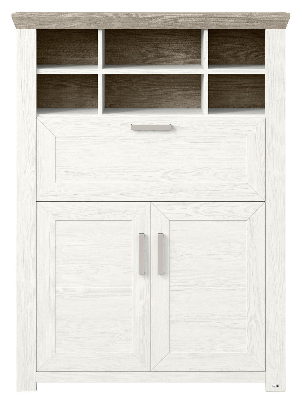 HIGHBOARD  in 104,5/142,6/42,2 cm  - Eichefarben/Weiß, Design, Holzwerkstoff/Metall (104,5/142,6/42,2cm) - SetOne by Musterring
