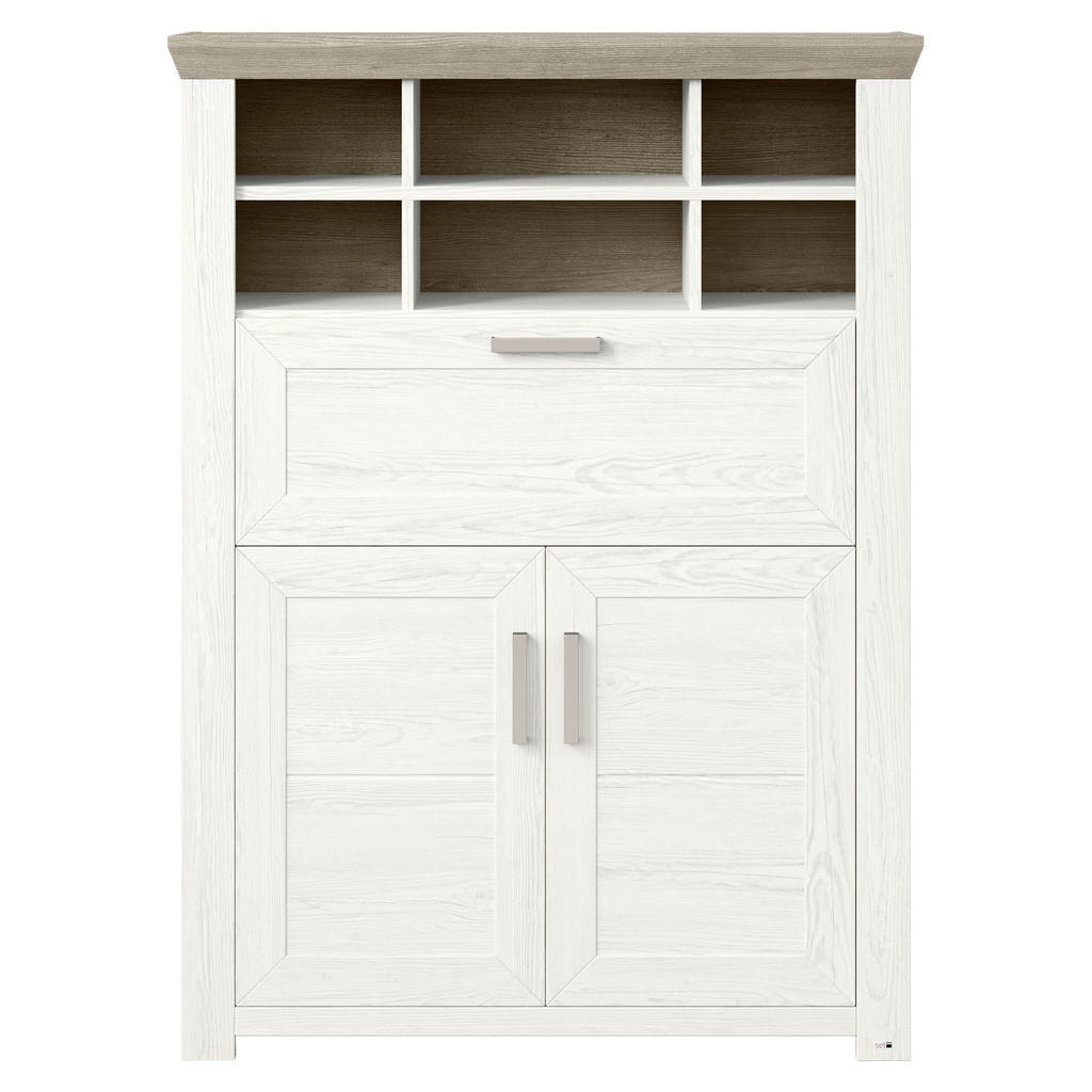 Thumbnail - SetOne by Musterring Highboard, Weiß, Eiche, Metall, 1 Fächer, 104.5x142.6x42.2 cm, Beimöbel erhältlich, Wohnzimmer, Kom...