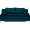 BOXSPRINGSOFA in Petrol  - Chromfarben/Petrol, Design, Textil/Metall (200/93/107cm) - Novel