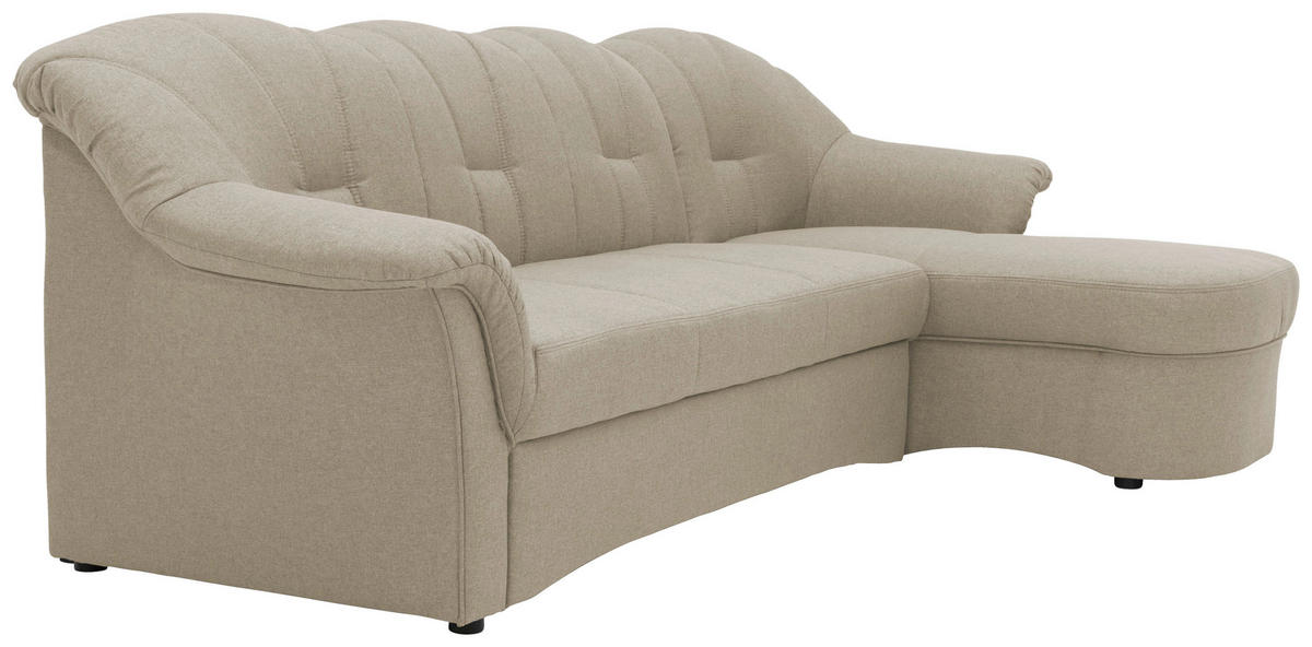 ECKSOFA in Webstoff Schlammfarben  233/142 cm  - Schlammfarben/Schwarz, KONVENTIONELL, Kunststoff/Textil (233/142cm) - MID.YOU
