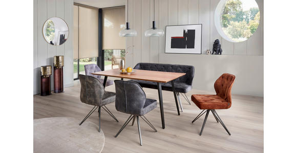 SITZBANK 157/85/59 cm  in Anthrazit, Schwarz  - Anthrazit/Schwarz, Design, Textil/Metall (157/85/59cm) - Carryhome