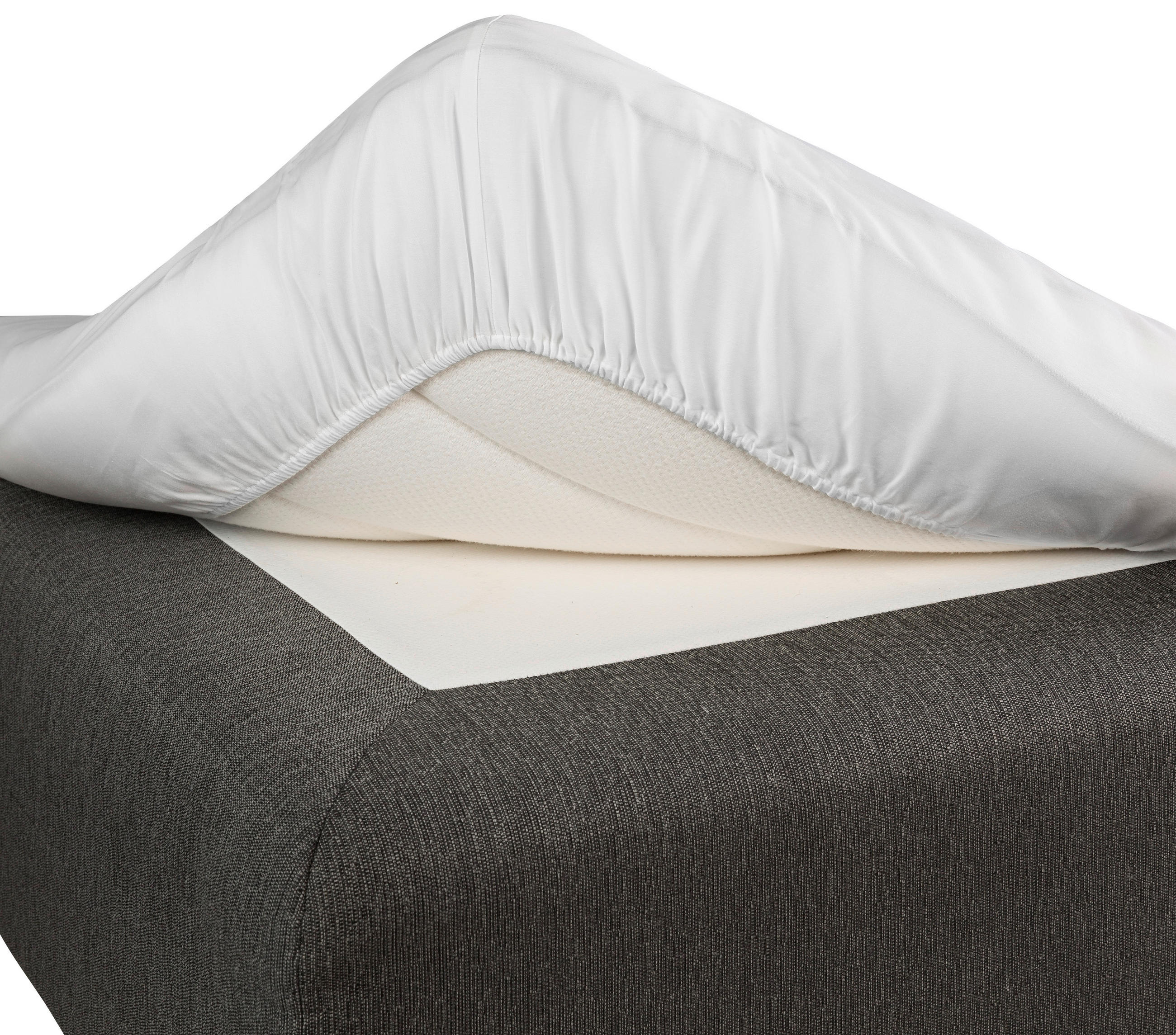 DRA-PÅ-LAKAN FÖR BÄDDMADRASS 90/200 cm  - vit, Basics, textil (90/200cm)