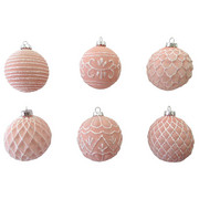 KROGLICA ZA BOŽIČNO JELKO - roza/bela, Basics, kovina/umetna masa (10cm) - X-Mas