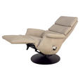 RELAXSESSEL Echtleder    - Ecru/Schwarz, Design, Leder/Metall (80/111/90cm) - Cantus