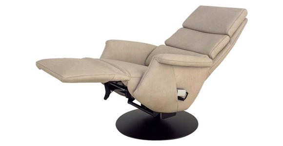 RELAXSESSEL Echtleder    - Ecru/Schwarz, Design, Leder/Metall (80/111/90cm) - Cantus