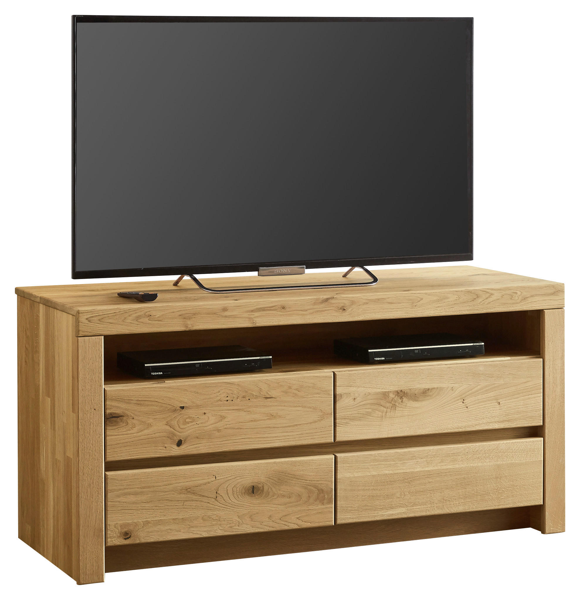 LOWBOARD Wildeiche  131,2/64,1/51,7 cm  - Wildeiche, Design, Holz (131,2/64,1/51,7cm) - Valdera