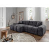 ECKSOFA Bosco Schwarz Struktur  - Schwarz, MODERN, Kunststoff/Textil (152/301cm) - Livetastic