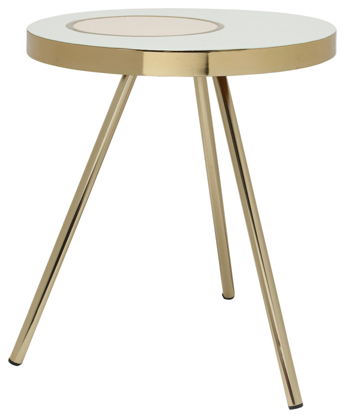 BEISTELLTISCH 41/41/47 cm Mintgrün, Goldfarben rund  von KAYOOM