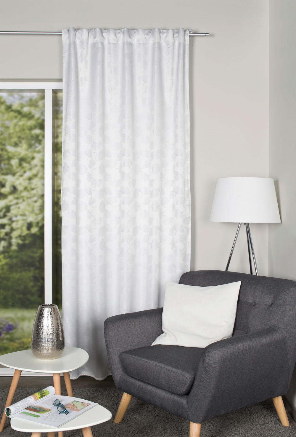 FERTIGVORHANG Verdunkelung  - Weiß, Trend, Textil (135/145cm)