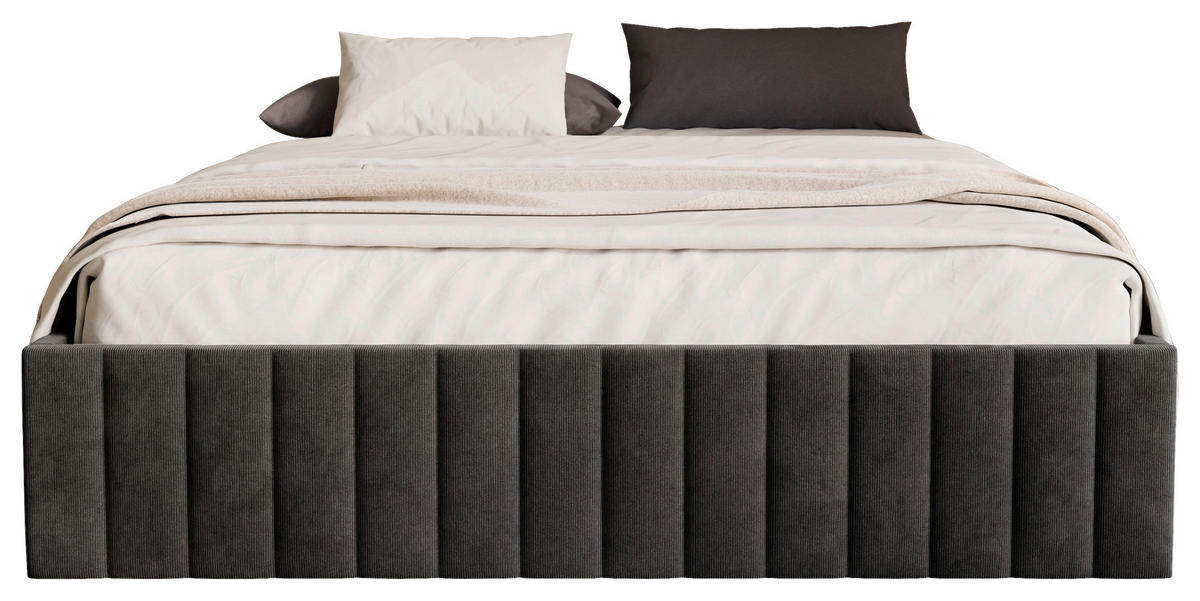 POLSTERBETT Bettkasten, Lattenrost 120/200 cm  in Schwarz  - Schwarz, Design, Holz/Textil (120/200cm) - Boxxx