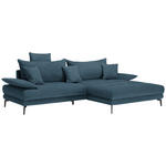 ECKSOFA in Mikrofaser Blau  - Blau/Schwarz, MODERN, Textil/Metall (297/173cm) - Carryhome