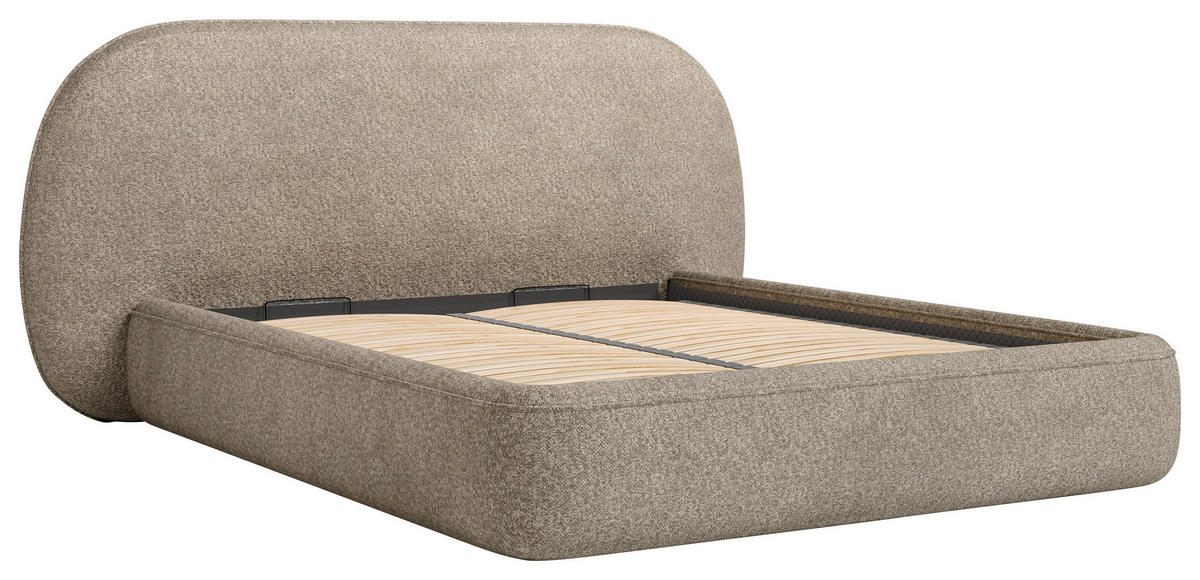 POLSTERBETT 180/200 cm  Taupe  - Taupe/Schwarz, Modern, Holz/Holzwerkstoff (180/200cm) - MID.YOU