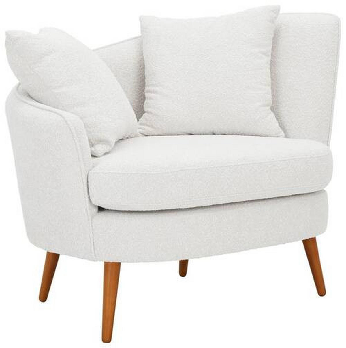 SESSEL in Bouclé Weiß  - Naturfarben/Weiß, KONVENTIONELL, Holz/Textil (106/88/83cm) - Max Winzer