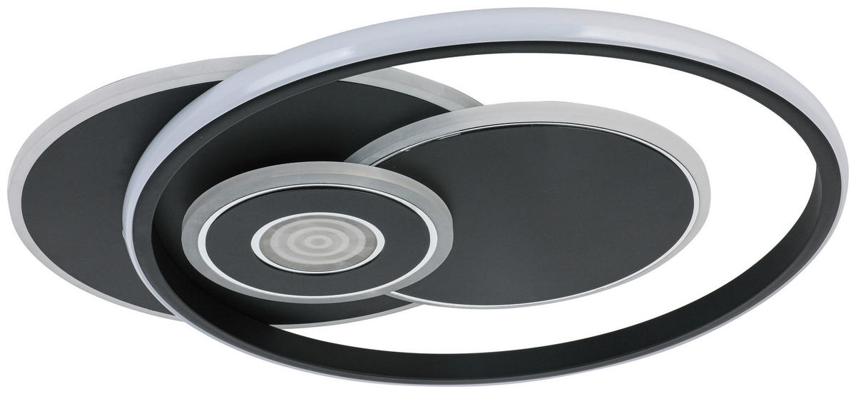 DECKENLEUCHTE 50/42,5/6,5 cm   - Chromfarben/Schwarz, Trend, Kunststoff/Metall (50/42,5/6,5cm) - Novel