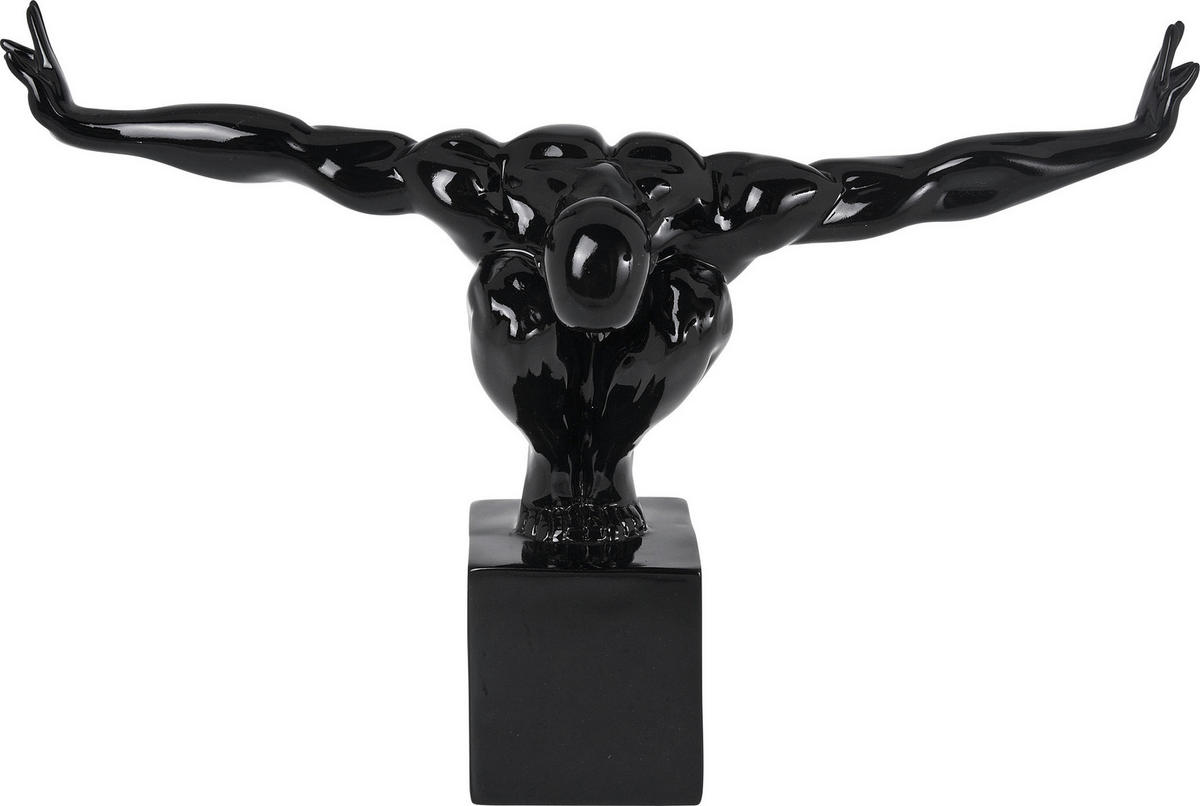 SKULPTUR - Schwarz, Trend, Kunststoff/Stein (43/29/15cm) - Kare-Design