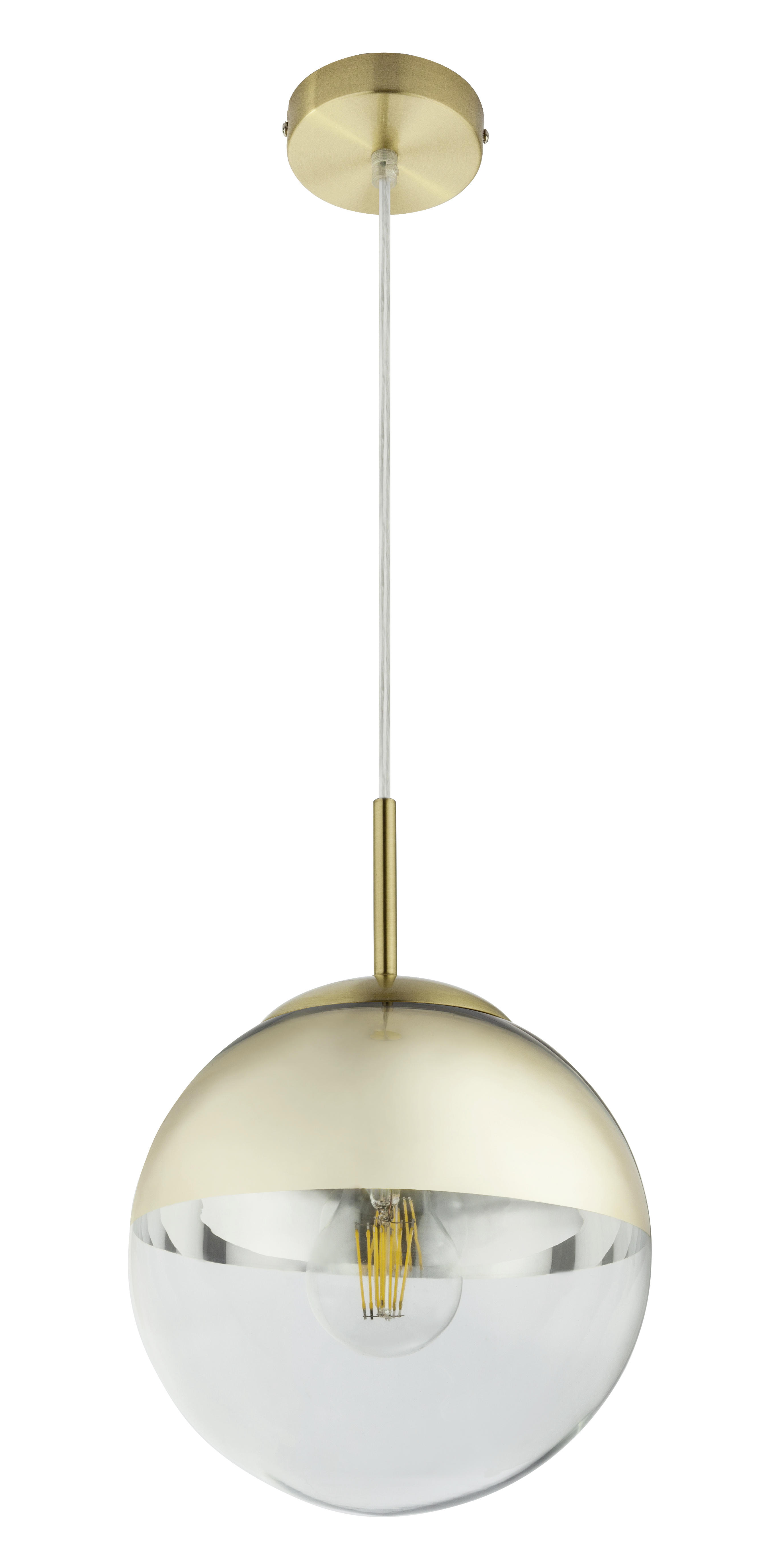 HÄNGELEUCHTE  - Transparent/Goldfarben, Design, Glas/Metall (20/120cm) - Globo
