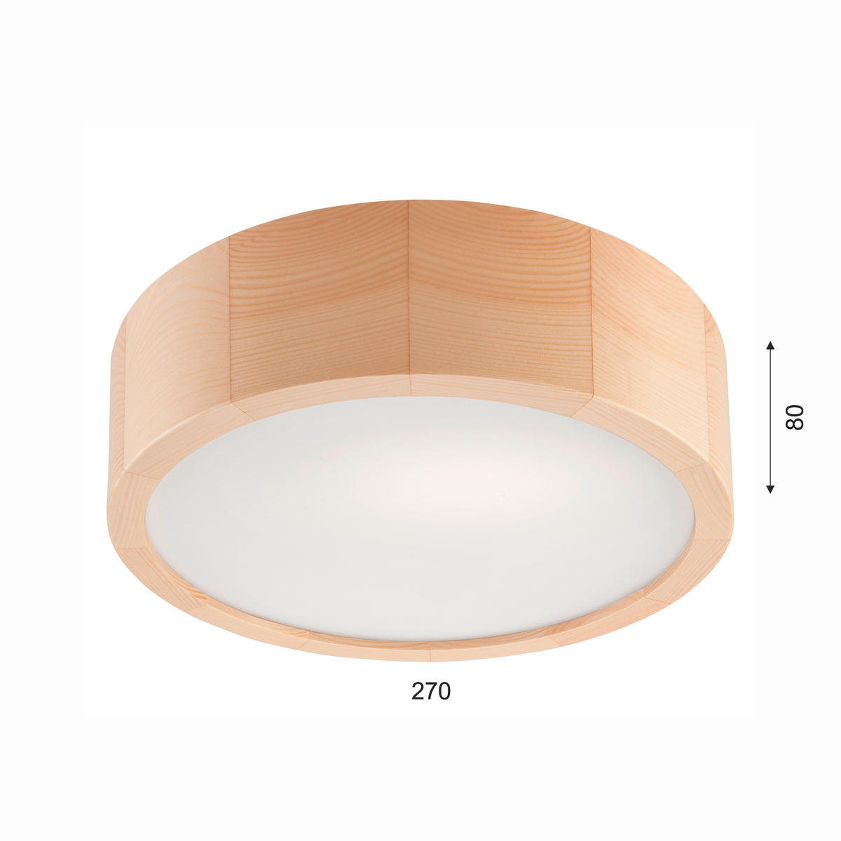 DECKENLEUCHTE Eveline 27/8 cm   - Kieferfarben, Natur, Holz (27/8cm)