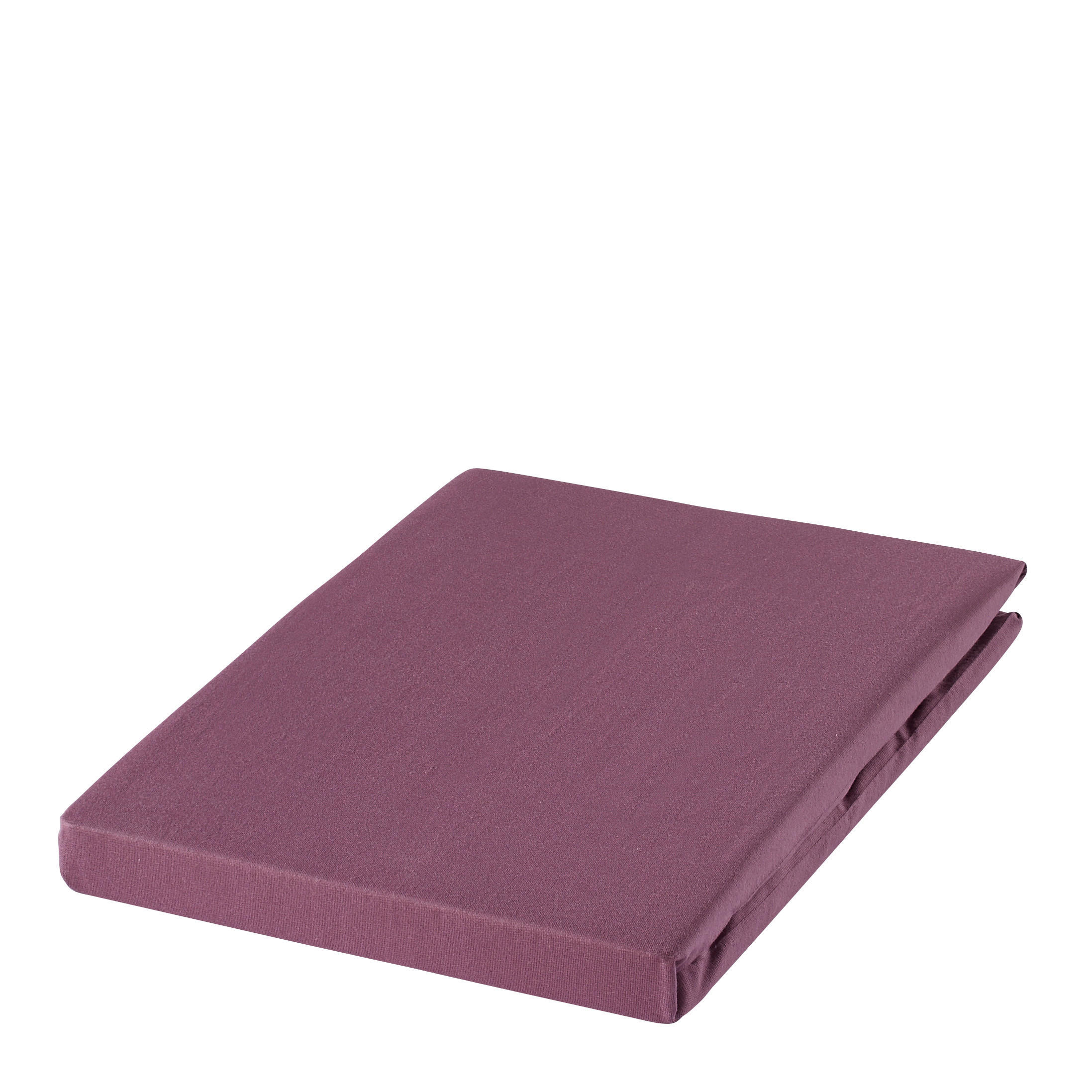 SPANNBETTTUCH Zwirn-Jersey  - Aubergine/Magnolie, Basics, Textil (150/200cm) - Estella