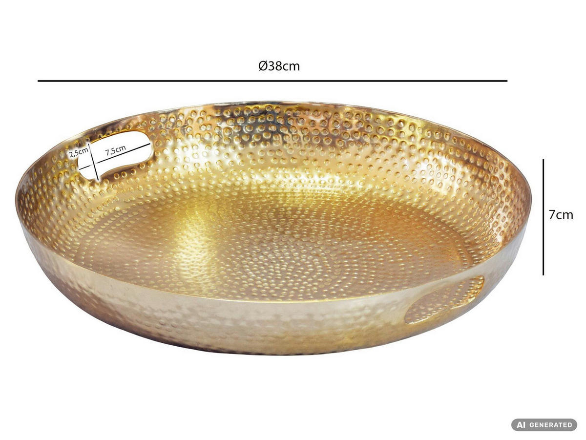 OBSTSCHALE  - Goldfarben, Design, Metall (38/7/38cm) - Livetastic
