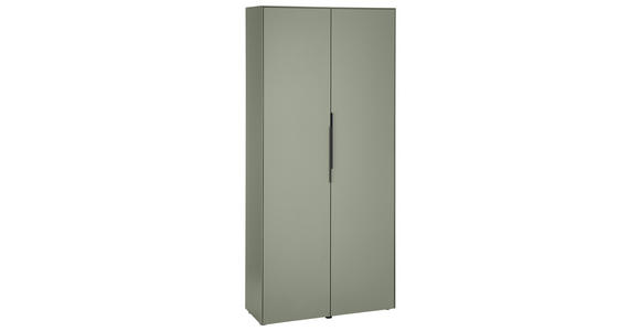 SCHUHSCHRANK  in 90/195/38 cm  - Salbeigrün/Schwarz, Design, Holzwerkstoff/Kunststoff (90/195/38cm) - Voleo
