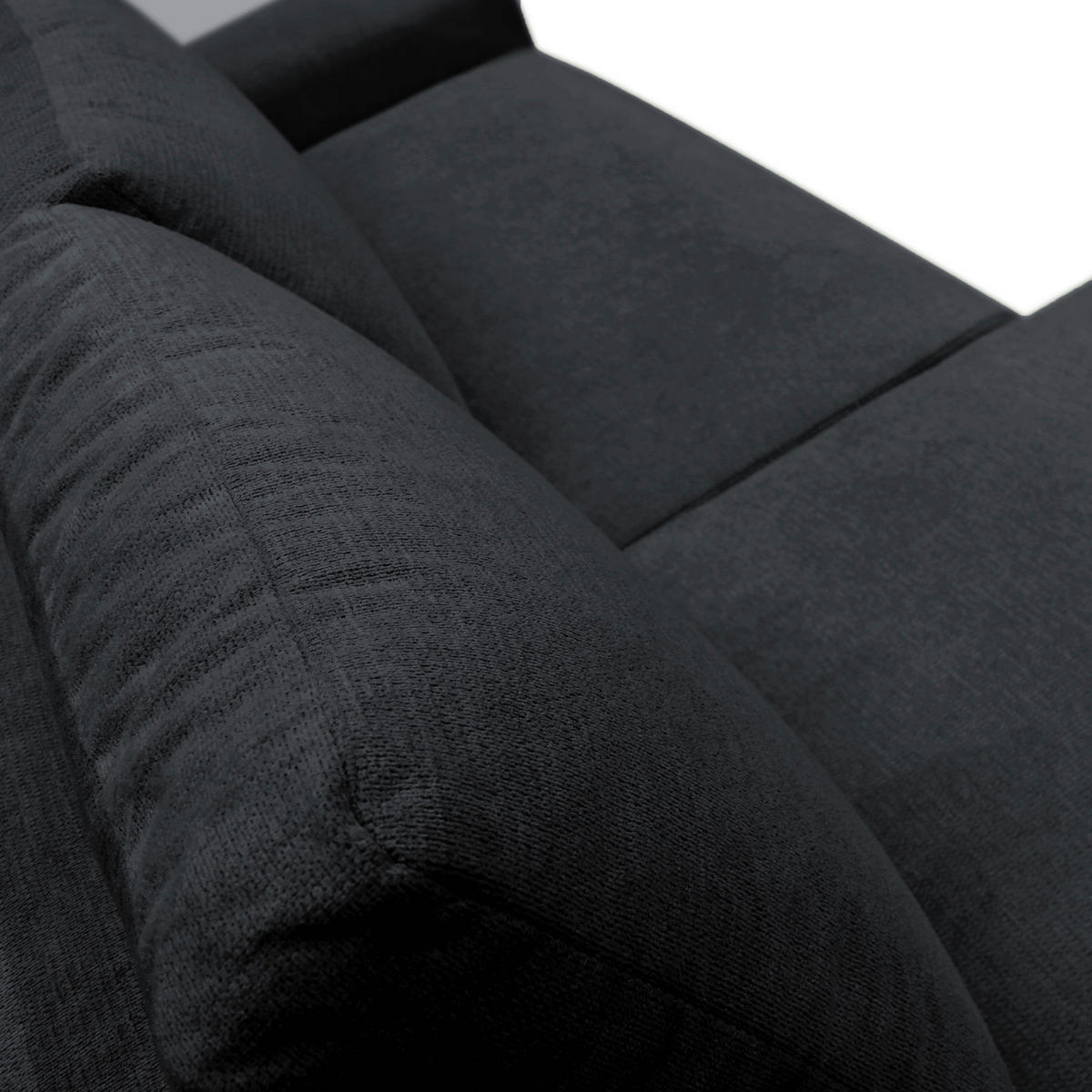 ECKSOFA in Struktur Schwarz  160/250 cm  - Schwarz, Design, Kunststoff/Textil (160/250cm) - MID.YOU