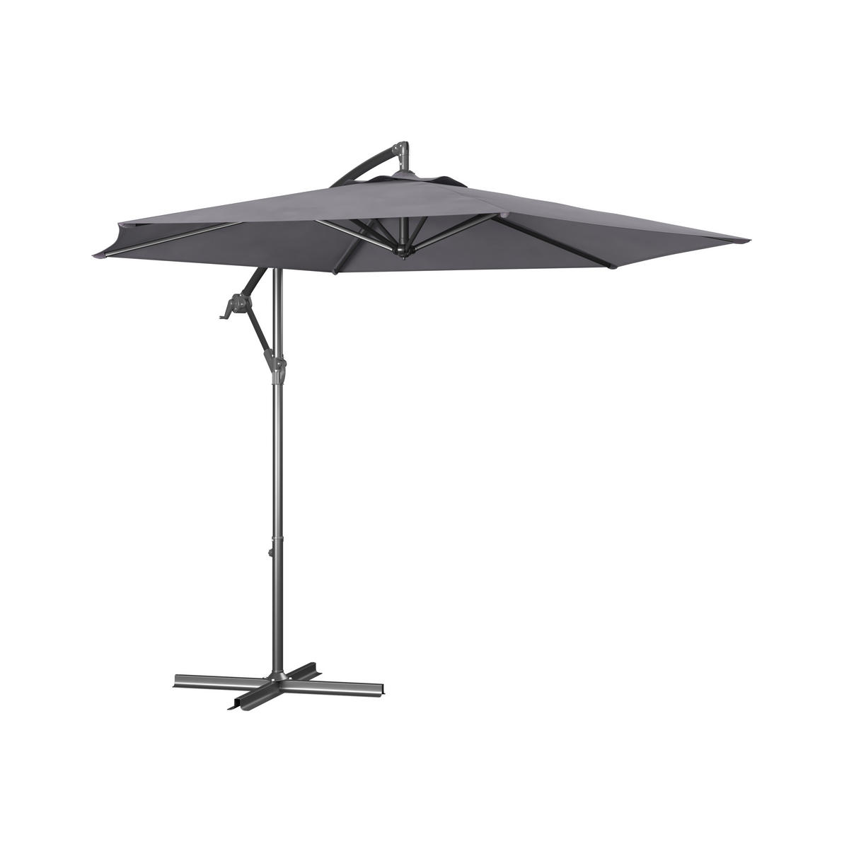 SONNENSCHIRM 300 cm   - Dunkelgrau, Trend, Textil/Metall (300cm) - Ambia Garden