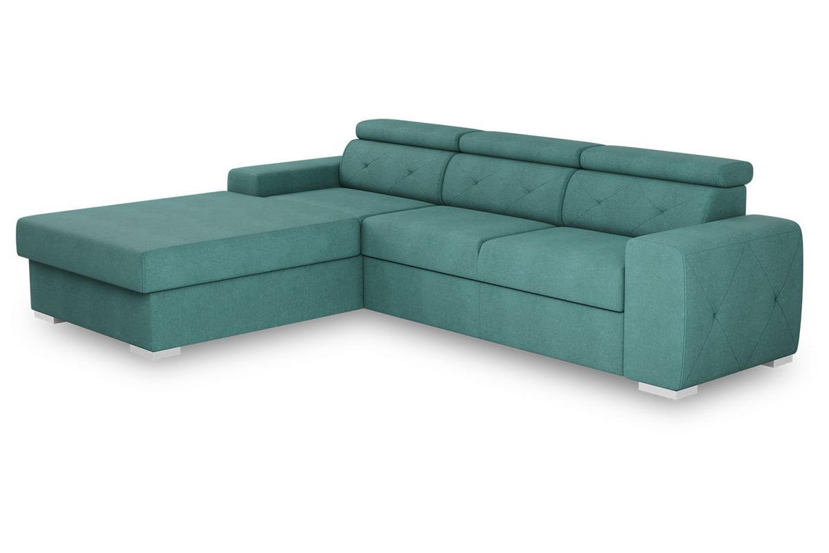ECKSCHLAFSOFA in Velours Grün  - Silberfarben/Grün, Design, Textil (195/296cm) - MID.YOU
