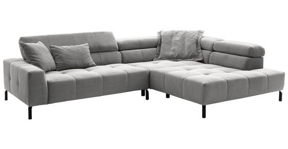 ECKSOFA Grau Cord  - Schwarz/Grau, KONVENTIONELL, Textil/Metall (311/219cm) - Hom`in