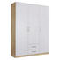 DREHTÜRENSCHRANK Eichefarben, Weiß - Eichefarben/Silberfarben, Design, Holzwerkstoff/Kunststoff (136/197/54cm) - Carryhome DREHTÜRENSCHRANK Eichefarben, Weiß - Eichefarben/Silberfarben, Design, Holzwerkstoff/Kunststoff (136/197/54cm) - Carryhome