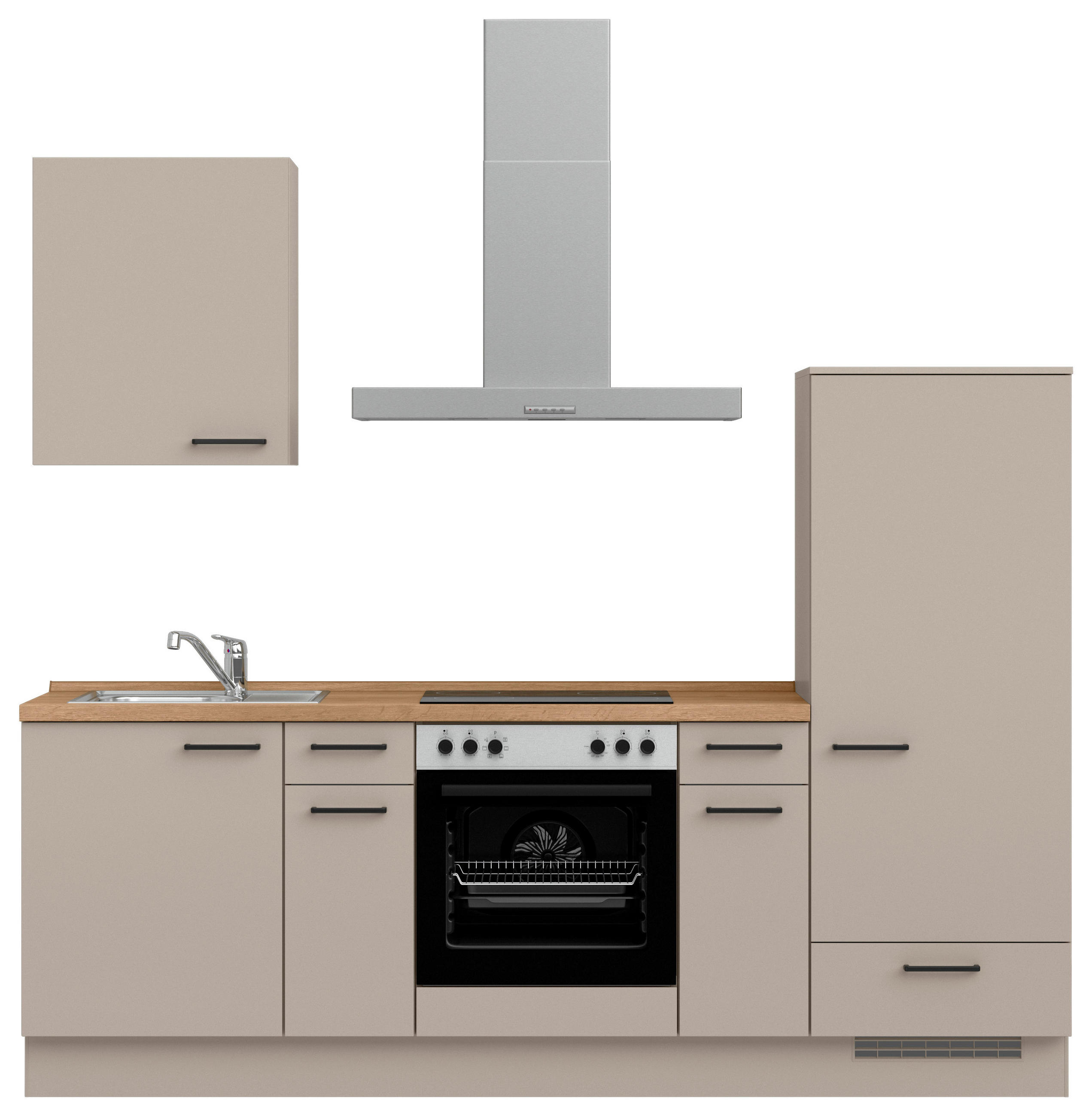 KÜCHENBLOCK Easytouch 240 cm  in Eichefarben, Sandfarben  - Sandfarben/Eichefarben, MODERN, Holzwerkstoff/Metall (240cm) - Nobilia