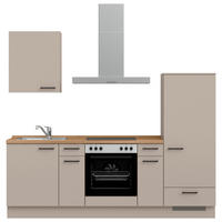 KÜCHENBLOCK Easytouch 240 cm  in Eichefarben, Sandfarben  - Sandfarben/Eichefarben, MODERN, Holzwerkstoff/Metall (240cm) - Nobilia