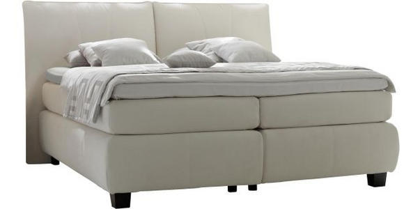 BOXSPRINGBETT 180/200 cm in Weiß - Alufarben/Weiß, KONVENTIONELL, Textil/Metall (180/200cm) - Dieter Knoll