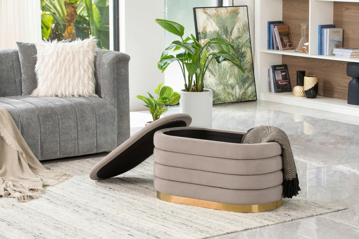 HOCKER in Metall, Textil, Holzwerkstoff  - Design, Holzwerkstoff/Textil (80/42/42cm) - MID.YOU