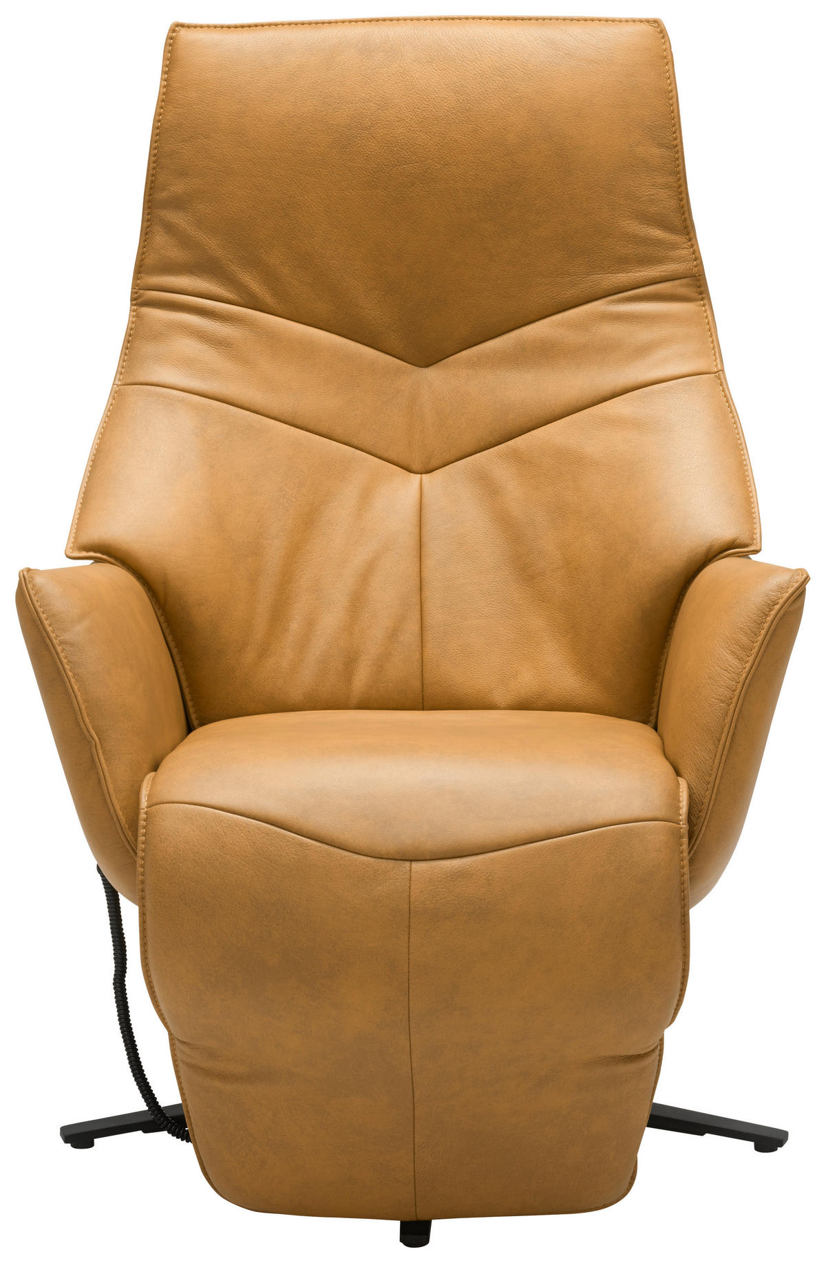 RELAXSESSEL Echtleder Kopfteilverstellung, Fußteilverstellung    - Anthrazit/Gelb, Design, Leder/Metall (74/113/84cm) - Himolla