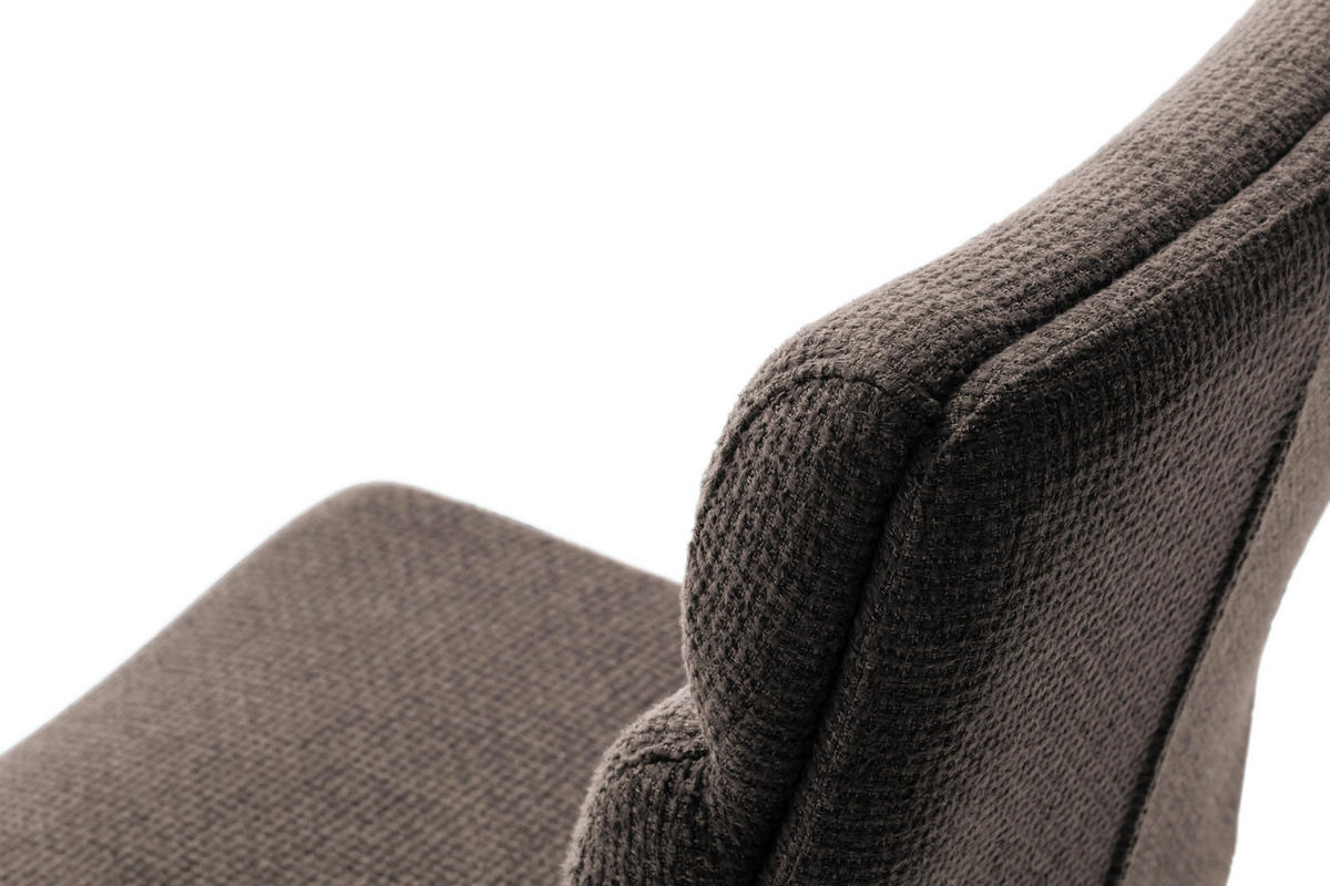 BARHOCKER in Metall, Textil Edelstahlfarben, Cappuccino  - Edelstahlfarben/Cappuccino, Design, Textil/Metall (43/84/52cm) - Dieter Knoll