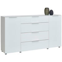 SIDEBOARD  in 181/101/40,5 cm  - Chromfarben/Weiß Hochglanz, Basics, Glas/Holzwerkstoff (181/101/40,5cm) - Voleo