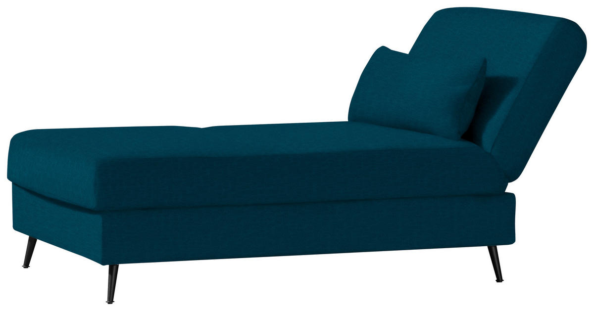 SCHLAFSOFA in Webstoff Petrol  - Petrol/Schwarz, MODERN, Textil/Metall (205/90/92cm) - Novel