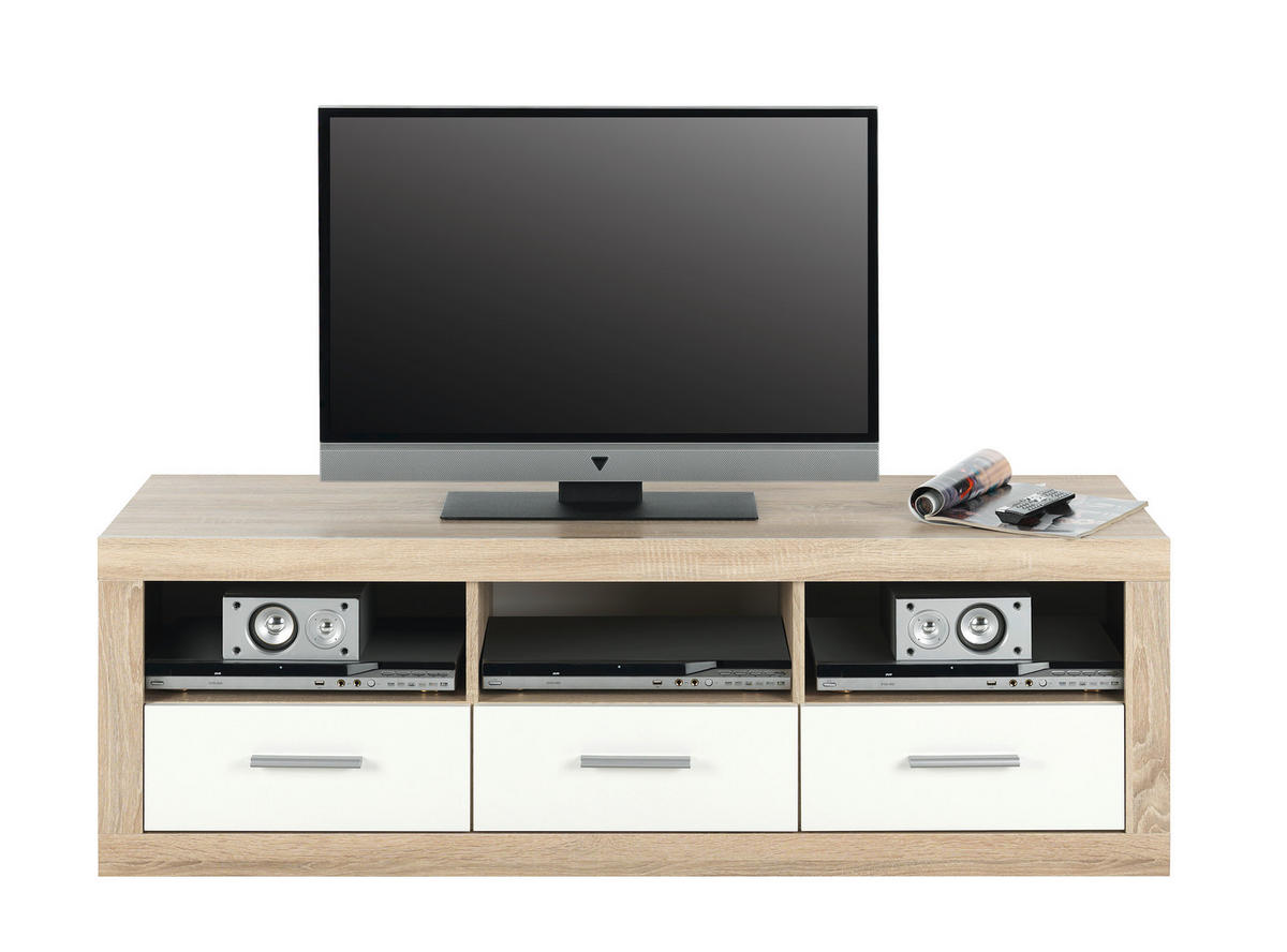 TV-ELEMENT - Silberfarben/Weiß, Design, Holzwerkstoff/Kunststoff (147/49/45cm) - Xora