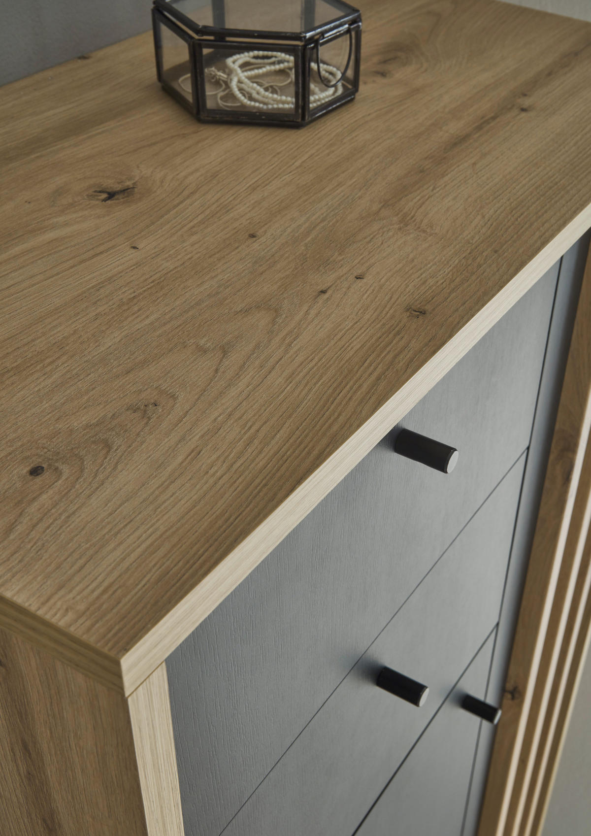 MIDISCHRANK 60/106/32 cm  - Schwarz/Eiche Artisan, Modern, Holzwerkstoff/Kunststoff (60/106/32cm) - MID.YOU
