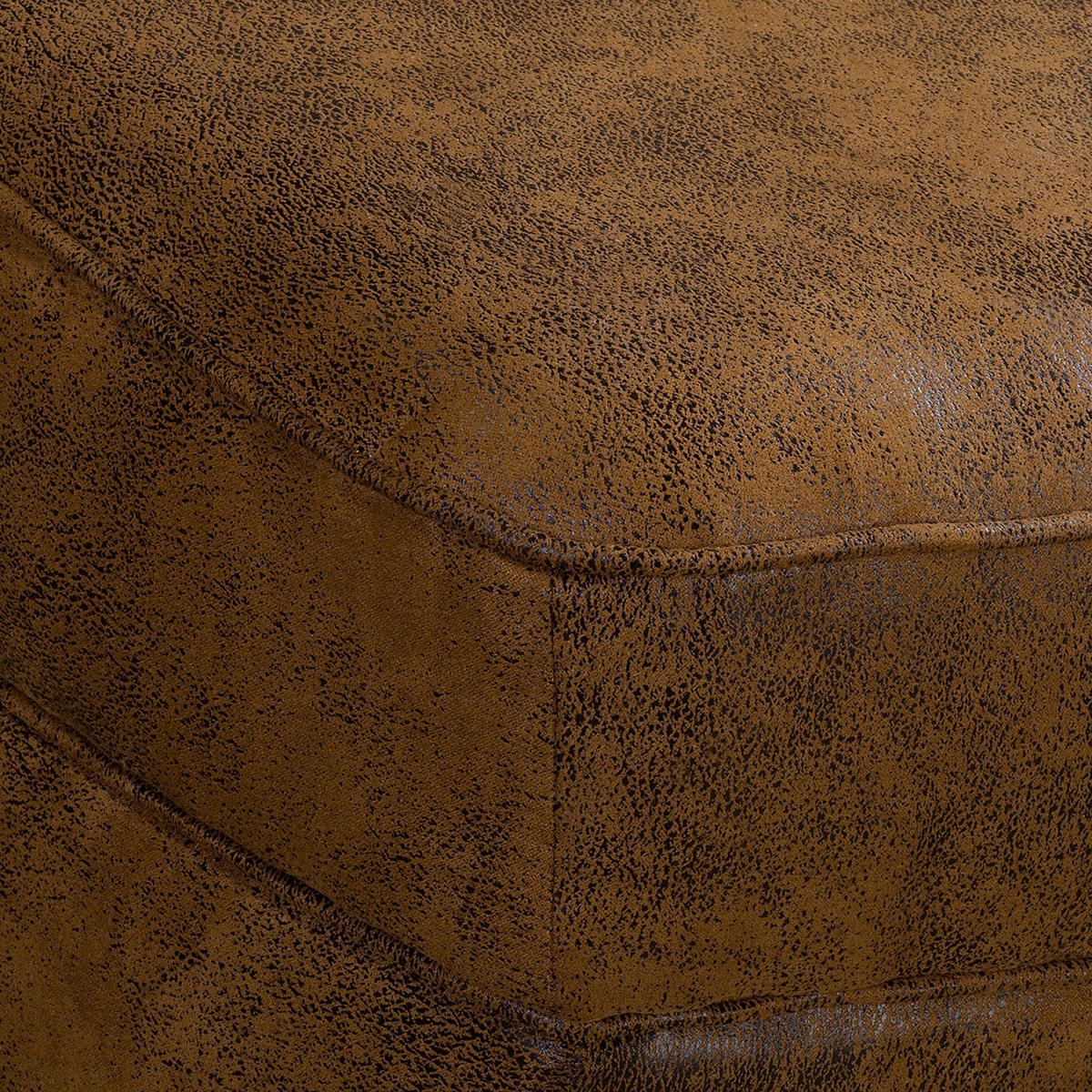 RÉCAMIERE Lederlook Cognac  - Cognac/Braun, Design, Holz/Textil (185/93/75cm) - Livetastic