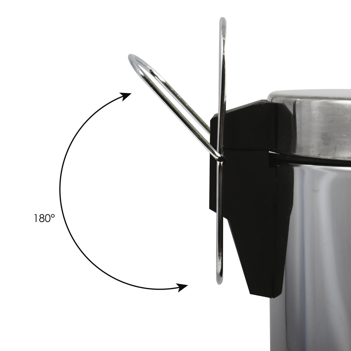 TRETEIMER MIRROR FINISH 20 L  - Edelstahlfarben/Schwarz, Basics, Kunststoff/Metall (36/45/36cm) - Spirella