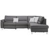 ECKSOFA in Echtleder Grau  - Alufarben/Grau, Konventionell, Leder/Metall (290/249cm) - Beldomo Premium