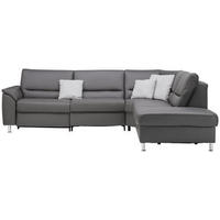 ECKSOFA in Echtleder Grau  - Alufarben/Grau, Konventionell, Leder/Metall (290/249cm) - Beldomo Premium