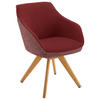ARMLEHNSTUHL  in Flachgewebe  - Eichefarben/Rot, Design, Holz/Textil (60/84/68cm) - Koinor
